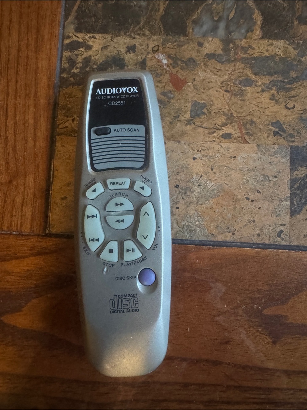 Audiovox CD2551 remote control for 5-disc CD audio system